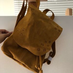 suede backpack purse
